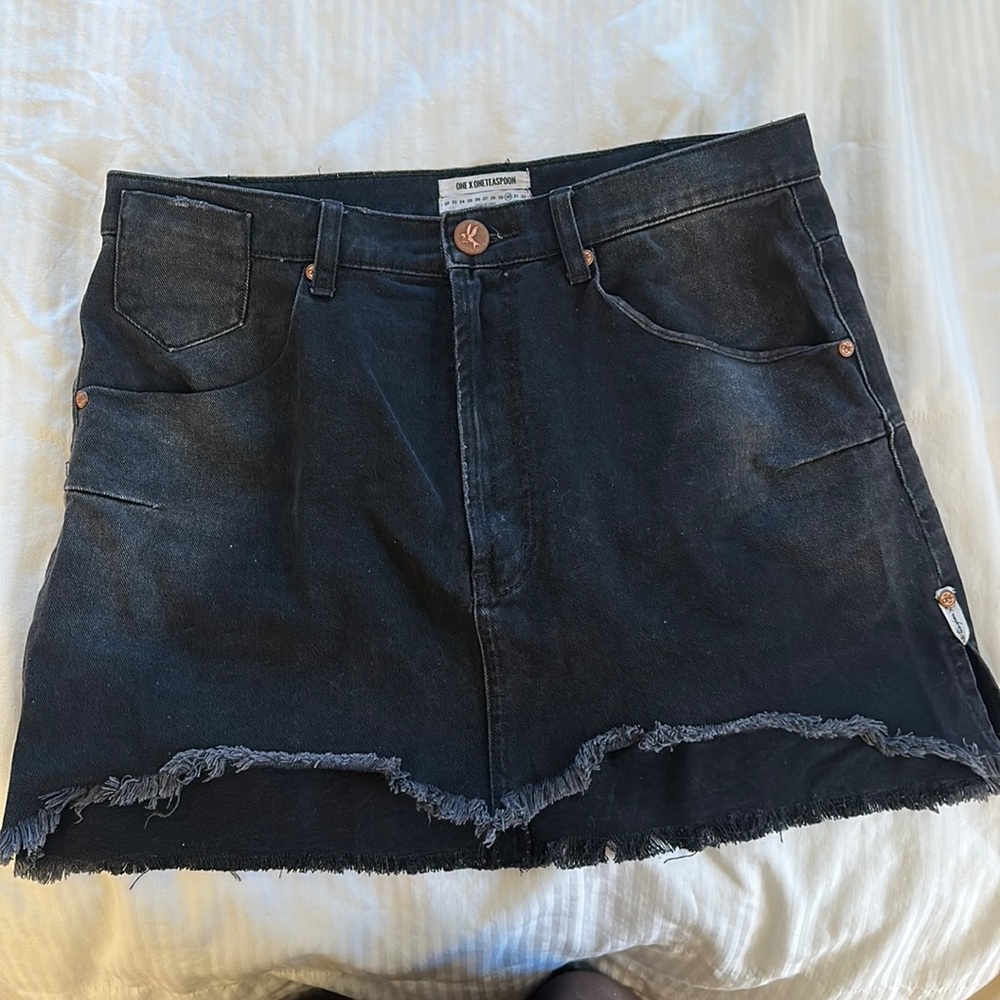 One Teaspoon black denim skirt